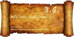 Nánai Gyöngy névjegykártya